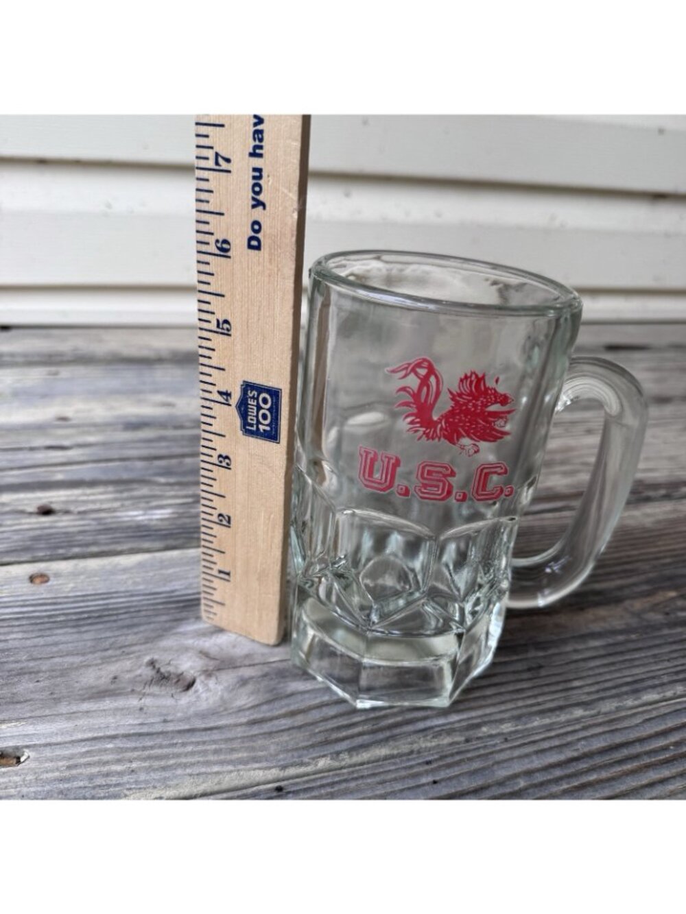 Vintage 80s 90s University Of South Carolina Glass Beer Mug USC Gamecocks - Picture 6 of 6